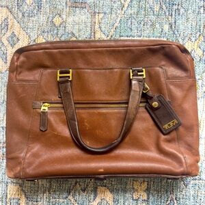 TUMI Beacon Hill Branch Slim Laptop Brief Brown Leather